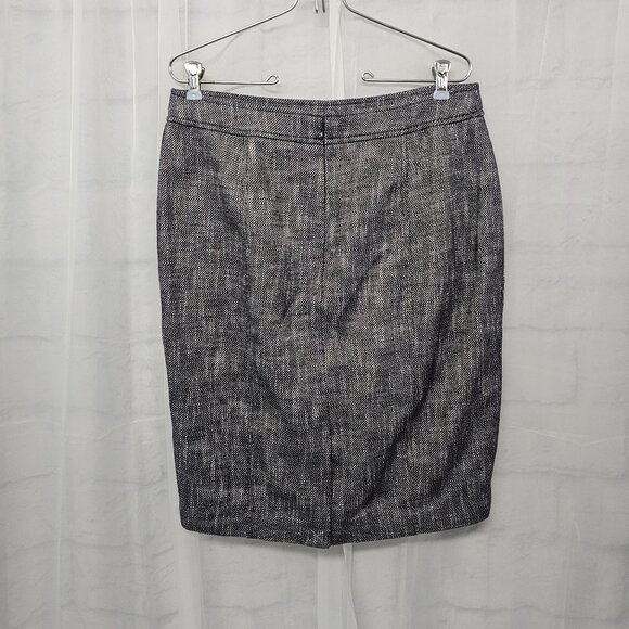 Ann Taylor Pencil Skirt Navy Blue Marled Office Classic Coquette 10 - Picture 5 of 13